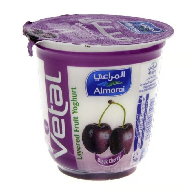 ALMARAI VETAL LAYERED FRUIT YOGHURT BLACK CHERRY 140G