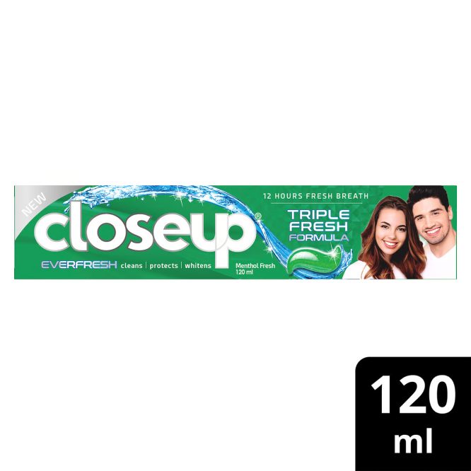 CLOSEUP TRIPLE FRESH FORMULA MENTHOL FRESH TOOTHPASTE 120 ML