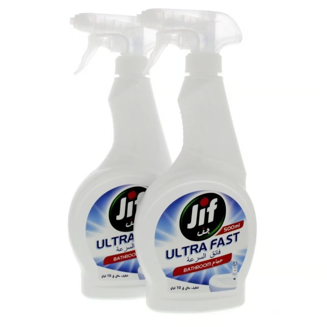 JIF ULTRA FAST CLEANER BATHROOM SPRAY 2×500ML