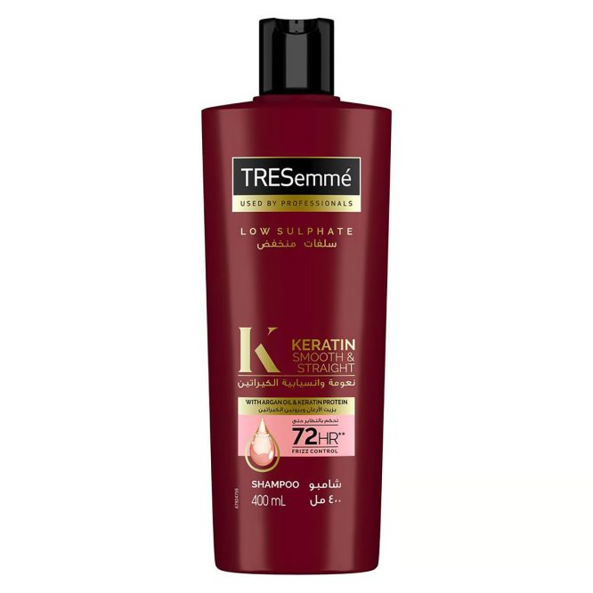 TRESEMME KERATIN SMOOTH&STRAIGHT WITH ARGON OIL SHAMPOO 400ML