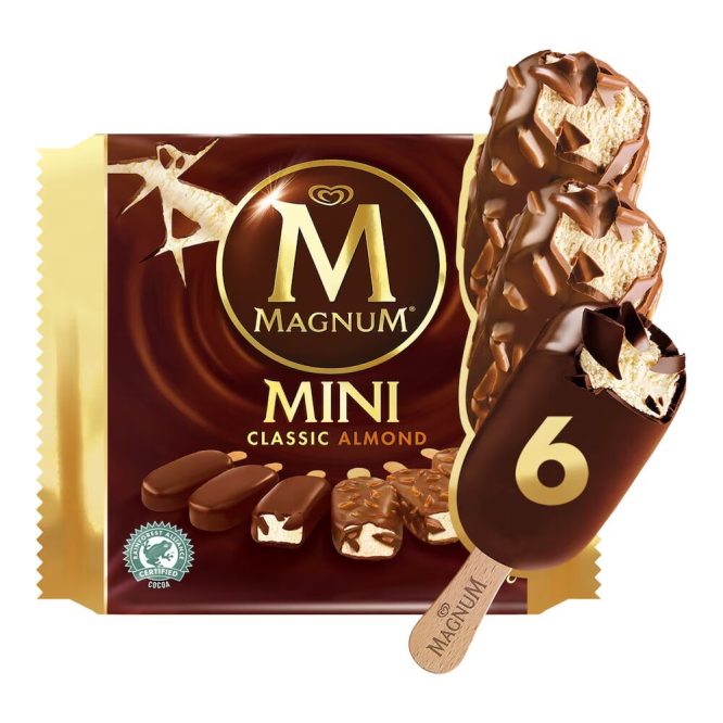 MAGNUM MINI CLASSIC ALMOND ICE CREAM 6 PCS 345ML