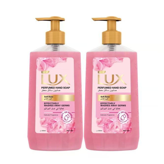 LUX SOFT ROSE PERFUMED HAND SOAP 2X500 ML