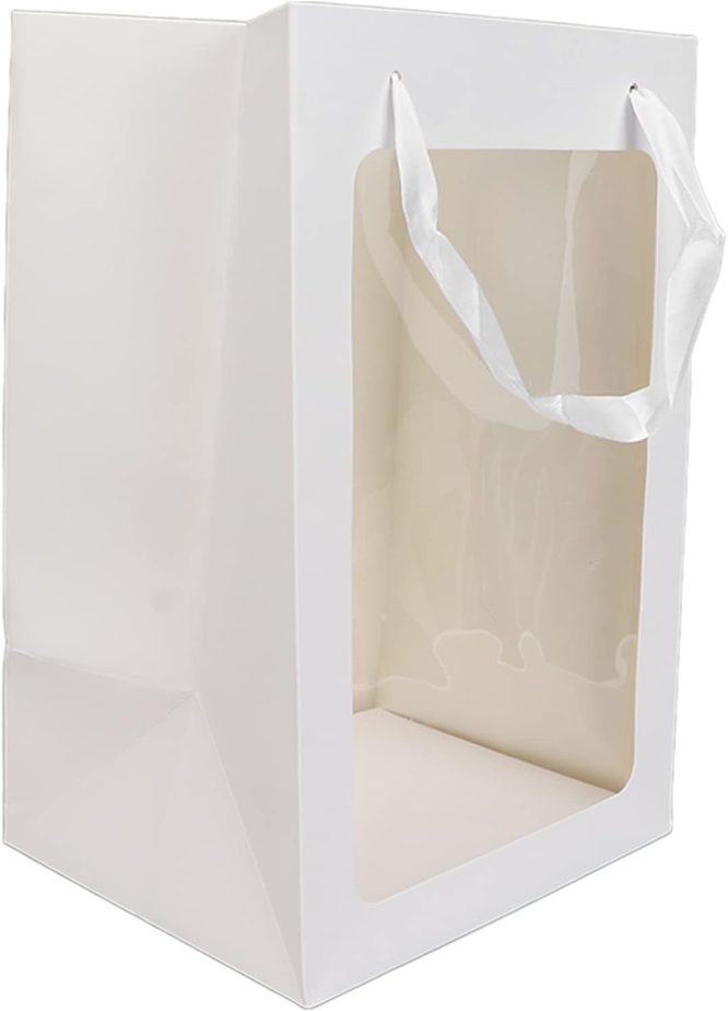 WHITE PAPER BAG WITH OPEN WINDOW (L) 8 PCS