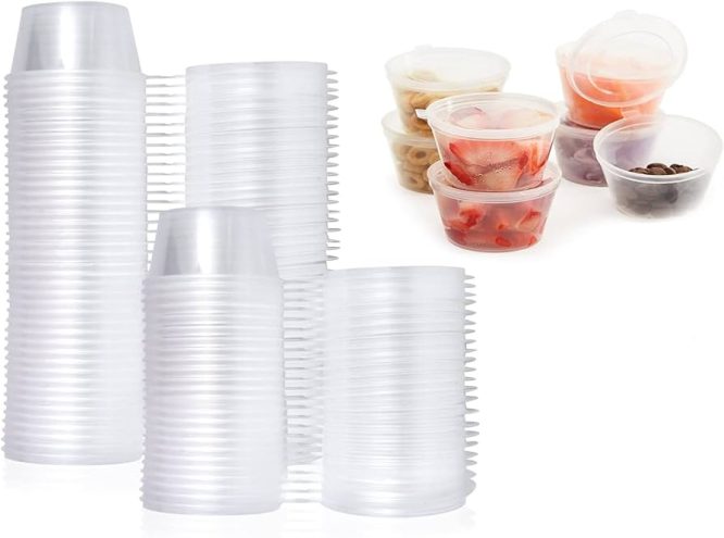 2OZ CLEAR CONTAINER WITH LID PACK OF  50PCS