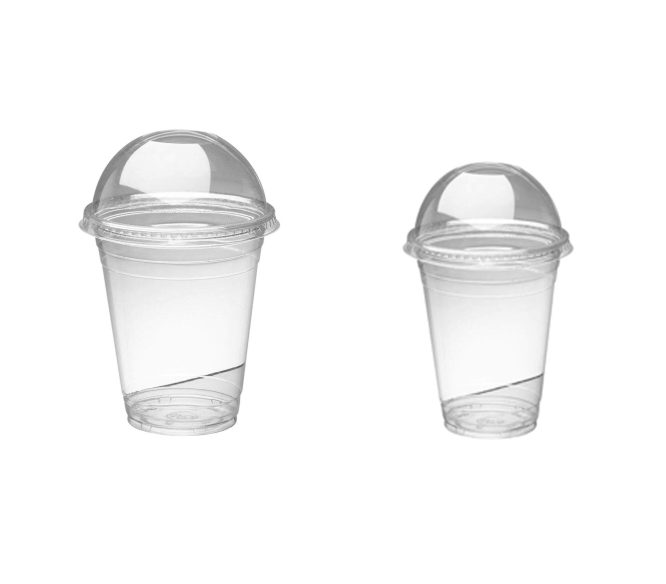 JUICE PLASTIC CUPS CLEAR  12OZ WITH LID 50 PC