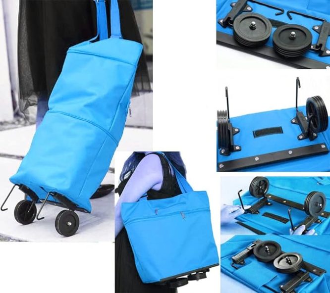 FOLDABLE RAW TROLLEY BAG WITH TIRES