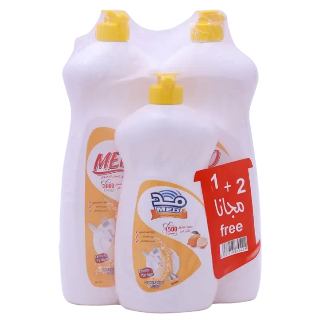 MED LEMON DISHWASHING LIQUID 2×700ML+400ML