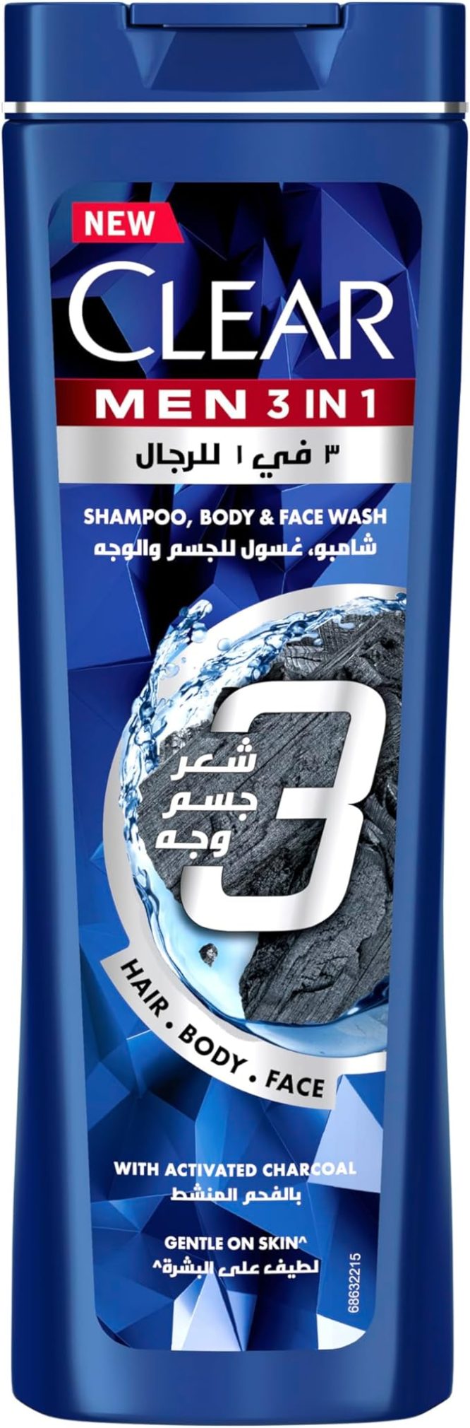 CLEAR MEN ACTIVATED CHARCOAL 3 IN 1 SHAMPOO 400 ML