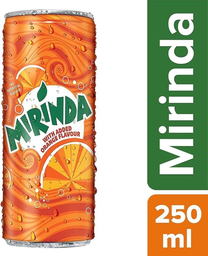 MIRINDA ORANGE SOFT DRINK CAN 250ML