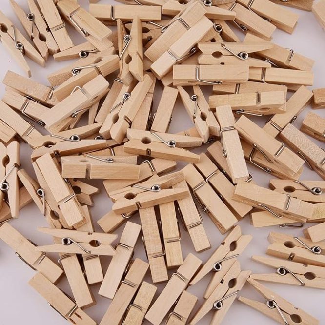 SMALL WOODEN CLIPS 3.5CM 50PCS