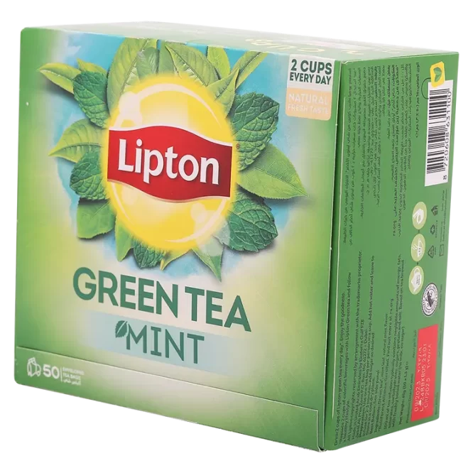 LIPTON GREEN TEA MINT 50 ENVELOPED TEA BAGS