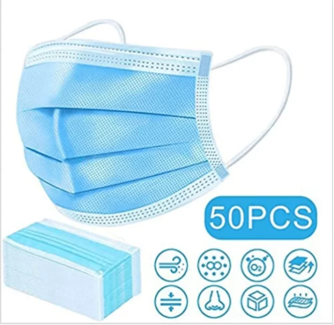 FACE MASK - BLUE 50 PCS