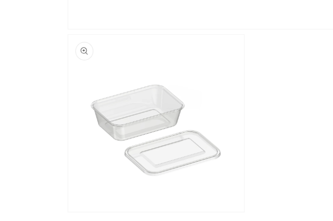 500ML TRANSPARENT RECTANGULAR PLASTIC CONTAINER WITH LID 10 PCS