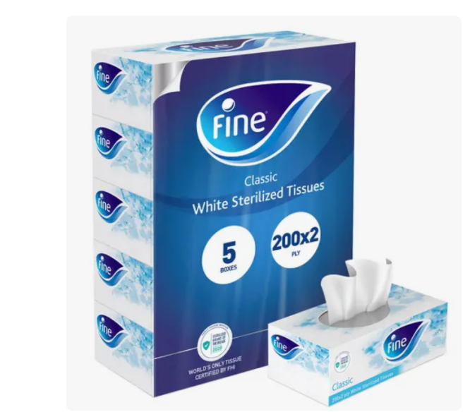 FINE FACIAL TISSUE SET OF 5PACKS×200SHEETS