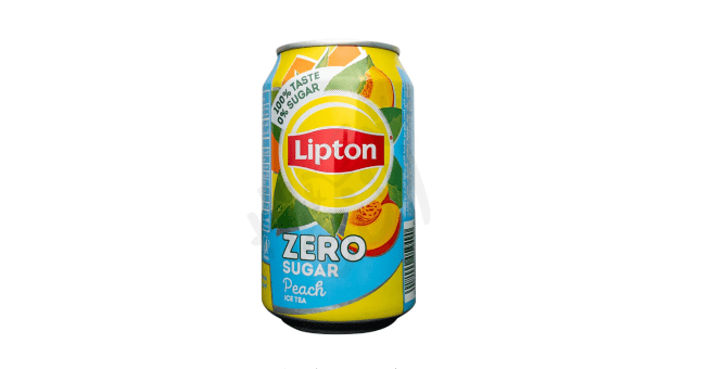 LIPTON ZERO SUGAR PEACH ICE TEA SOFT DRINK CAN 320ML