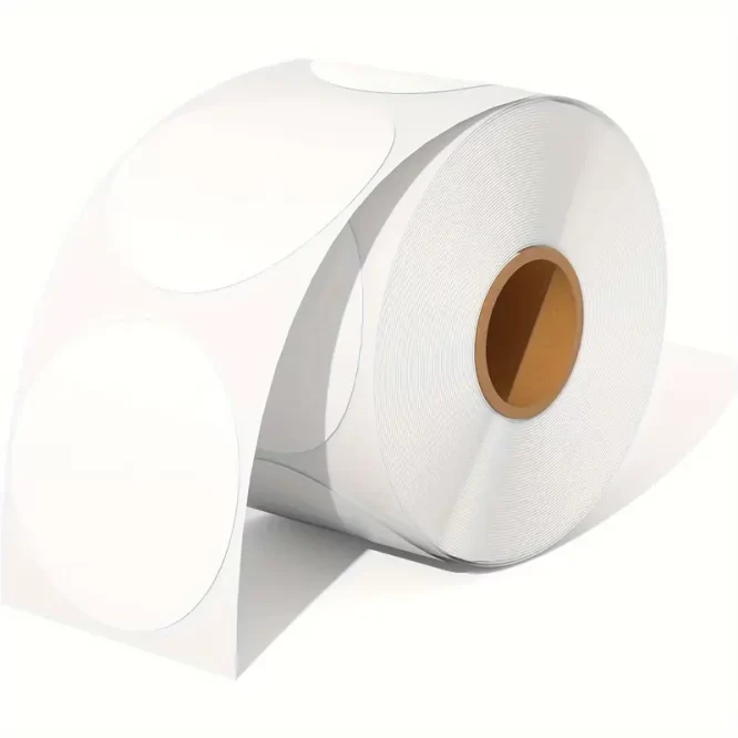 5CM ROUND STICKER LABEL ROLL BLACK/WHITE