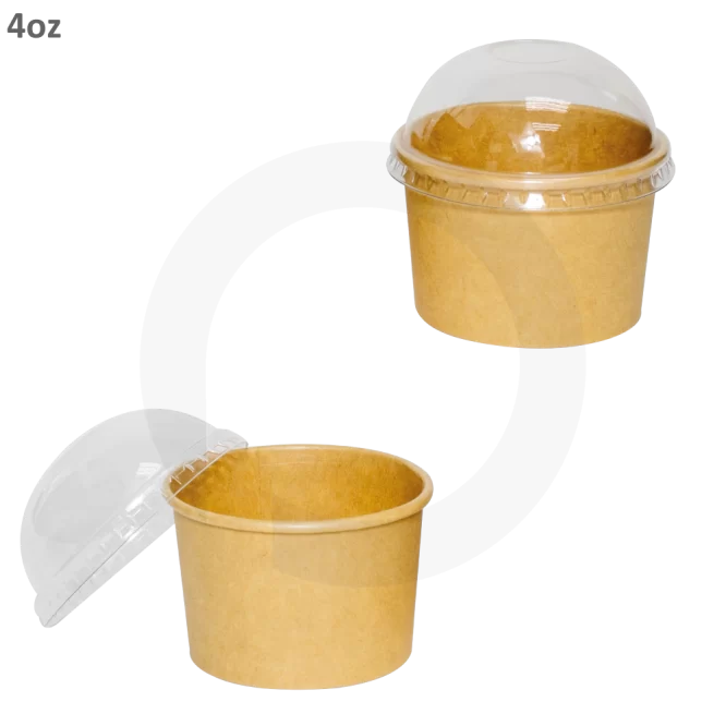 KRAFT ICE CREAM CUP WITH LID 6OZ 20 PC