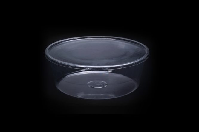 LRT 70S CLEAR ROUND PLASTIC CONTAINER WITH LID