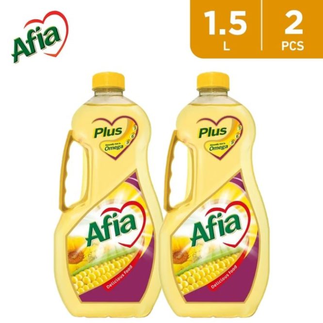 AFIA PLUS OMEGA COOKING CORN OIL 2×1.5L