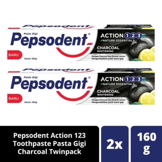 PEPSODENT ACTION 123 CHARCOAL WHITE TOOTHPASTE 3×160GM SPECIAL OFFER