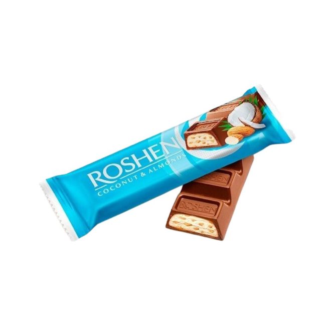 ROSHEN CHOCOLATE COCONUT & ALMOND BAR 30G