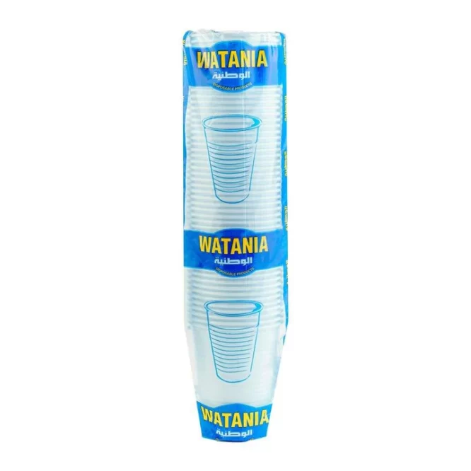 WATANIA PLASTIC CUP 7OZ PACK OF 50 PCS