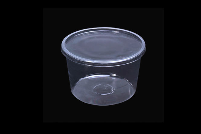 GPT 64 CLEAR ROUND PLASTIC CONTAINER WITH LID